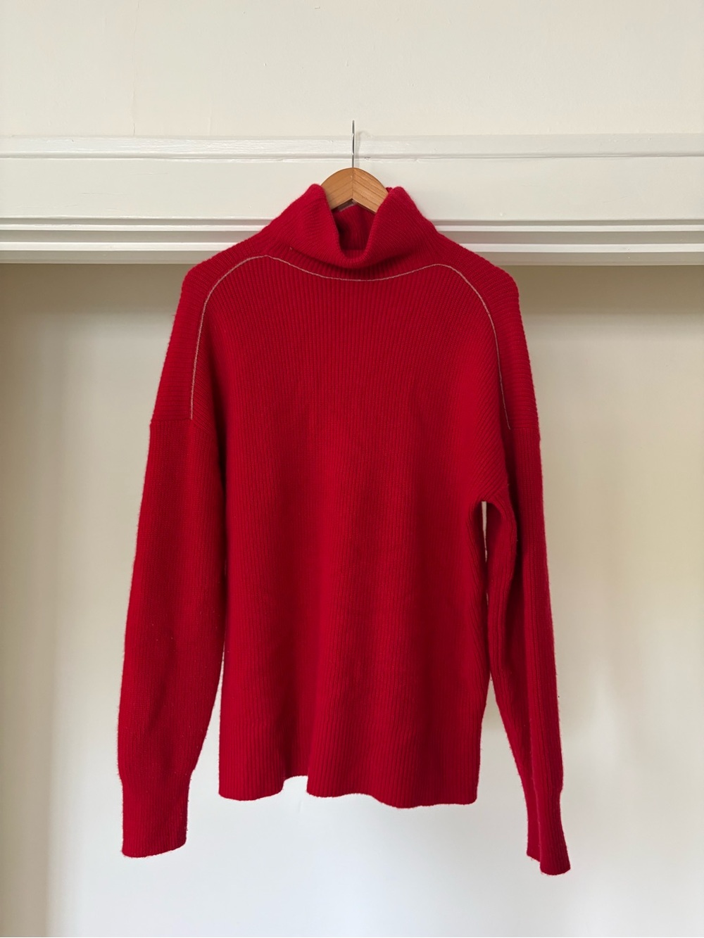lululemon athletica cashmere Red Ribbed Turtleneck Sweater - Women's